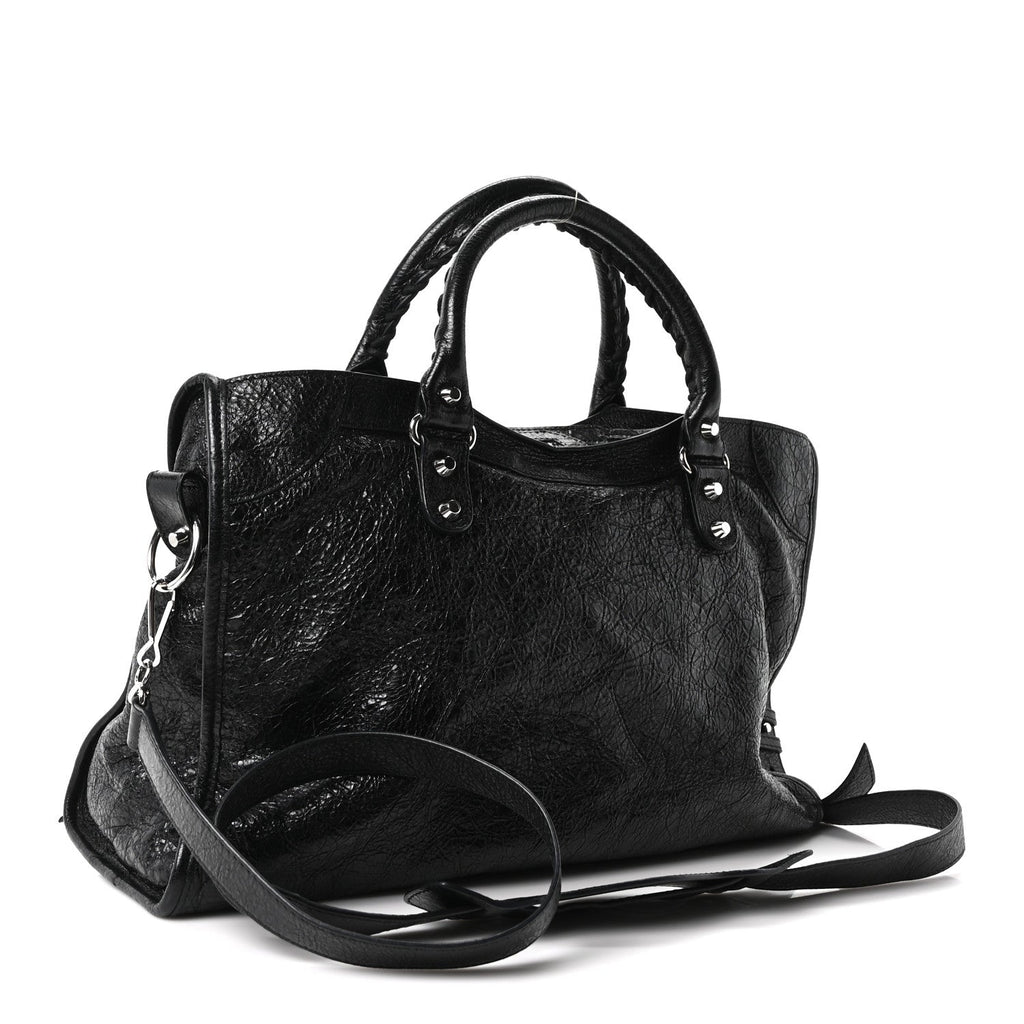 Balenciaga Agneau Classic Silver Hardware City Black