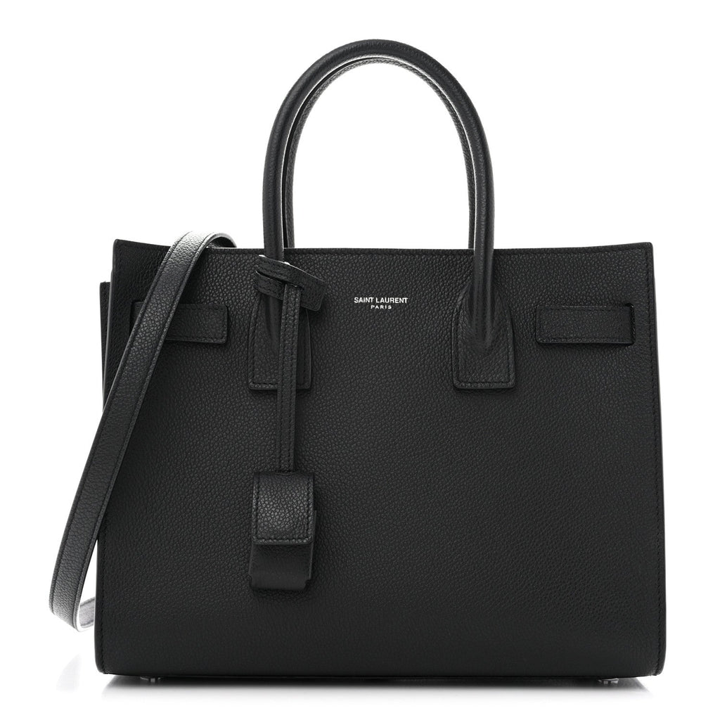 Saint Laurent Grained Calfskin Baby Sac De Jour Black