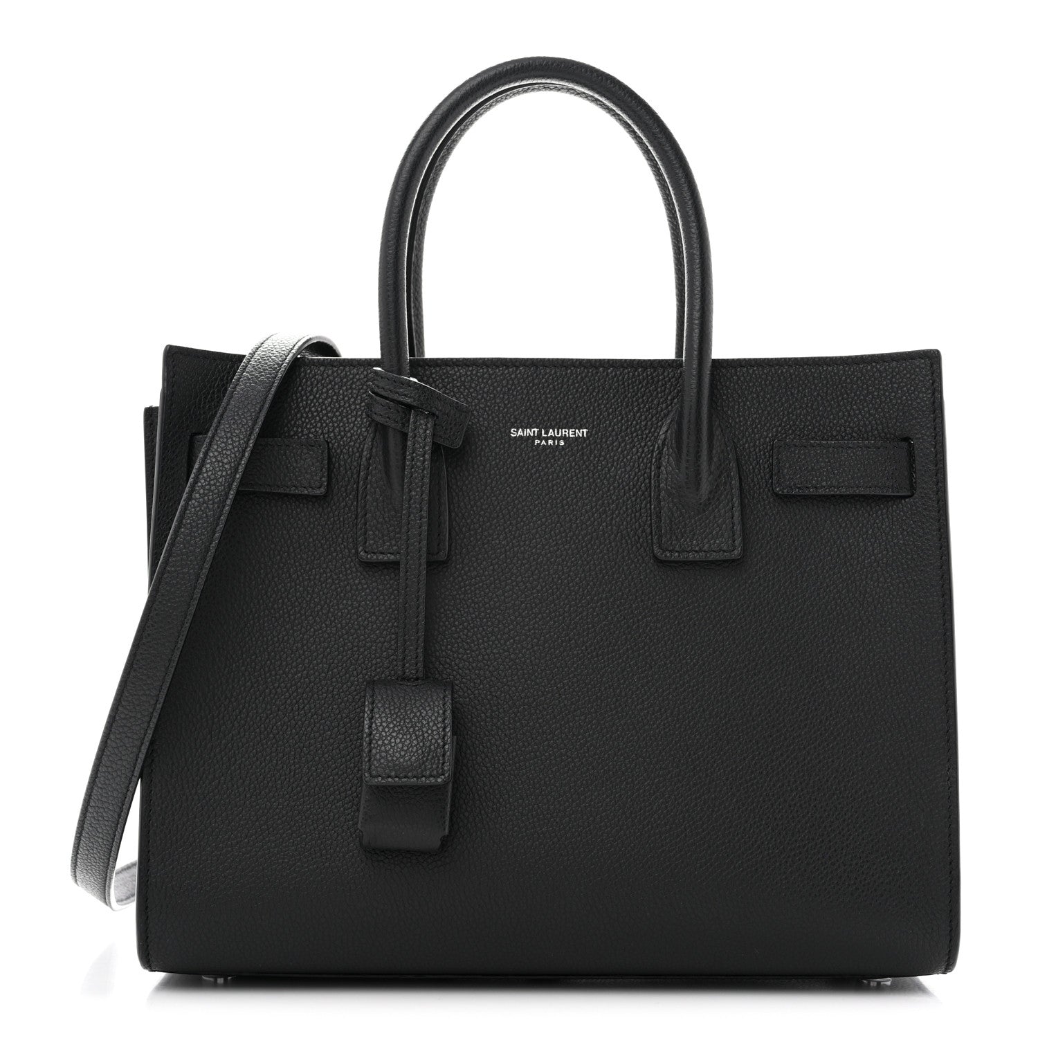 Saint Laurent Grained Calfskin Baby Sac De Jour Black
