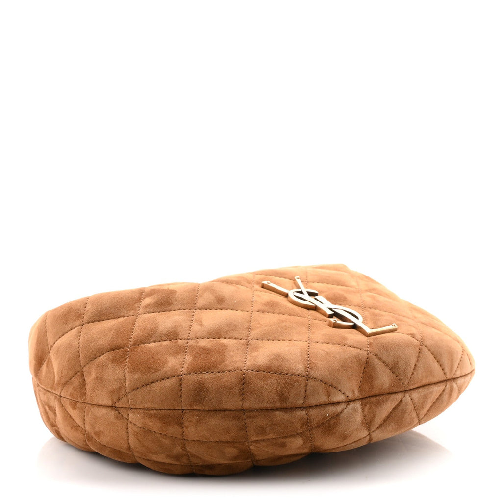 Saint Laurent Suede Quilted Icarino Bag Caramel Cognac