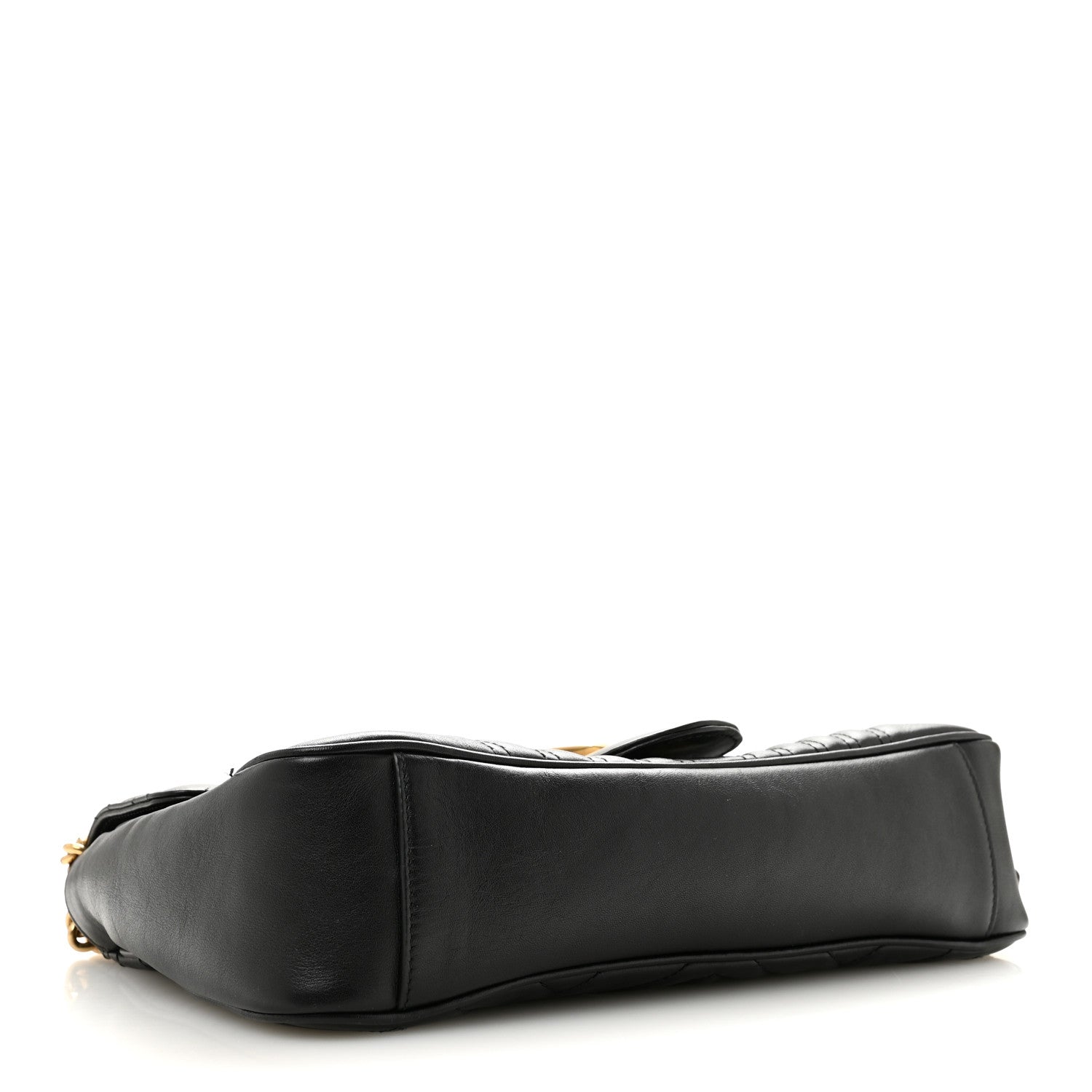 Gucci Calfskin Matelasse Medium GG Marmont Shoulder Bag Black