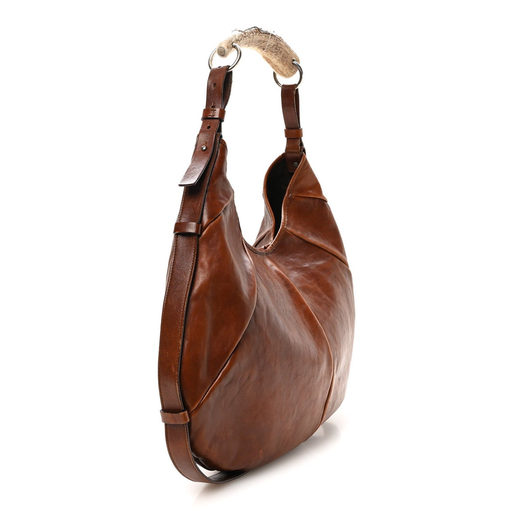 Saint Laurent Buffalo Mombasa Horn Hobo Brown