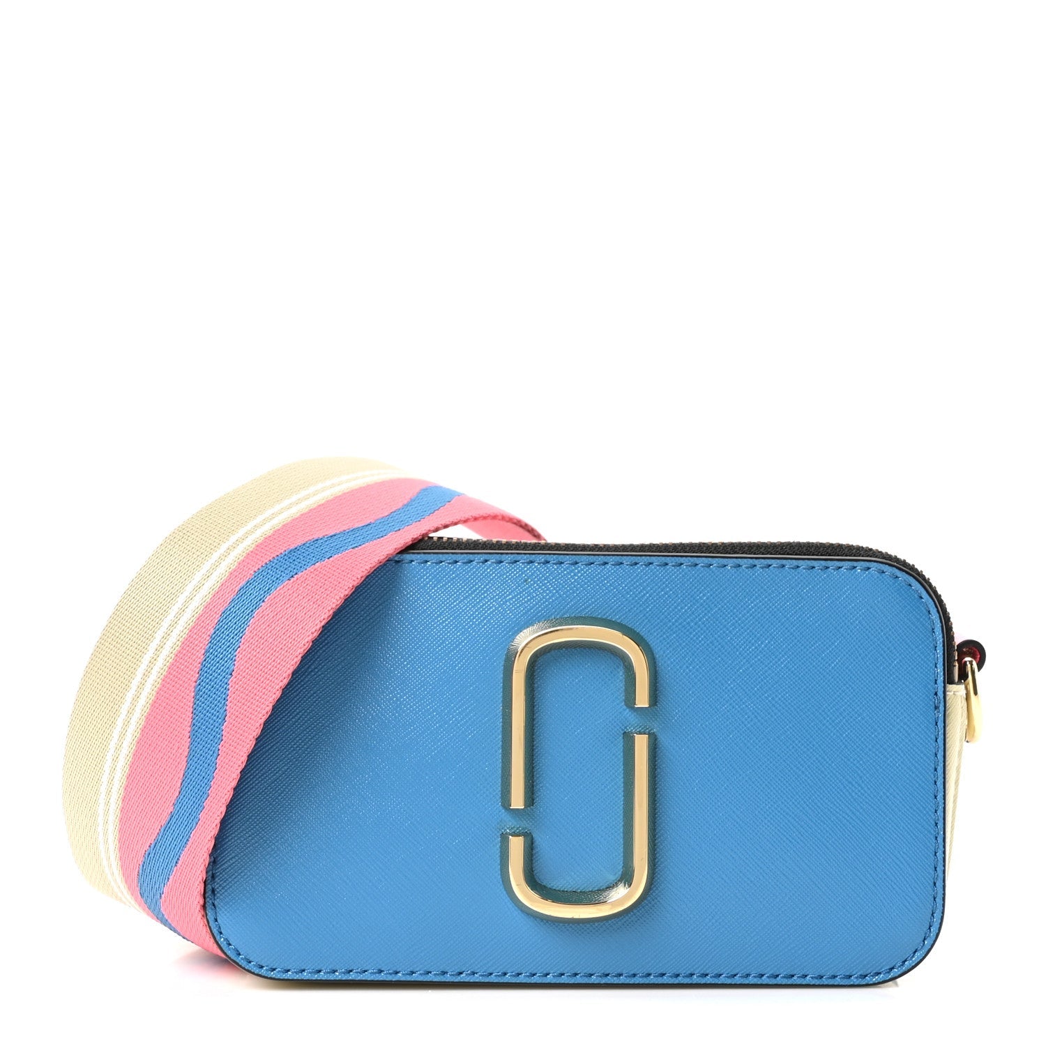 Saffiano Small Snapshot Camera Bag Blue Multicolor
