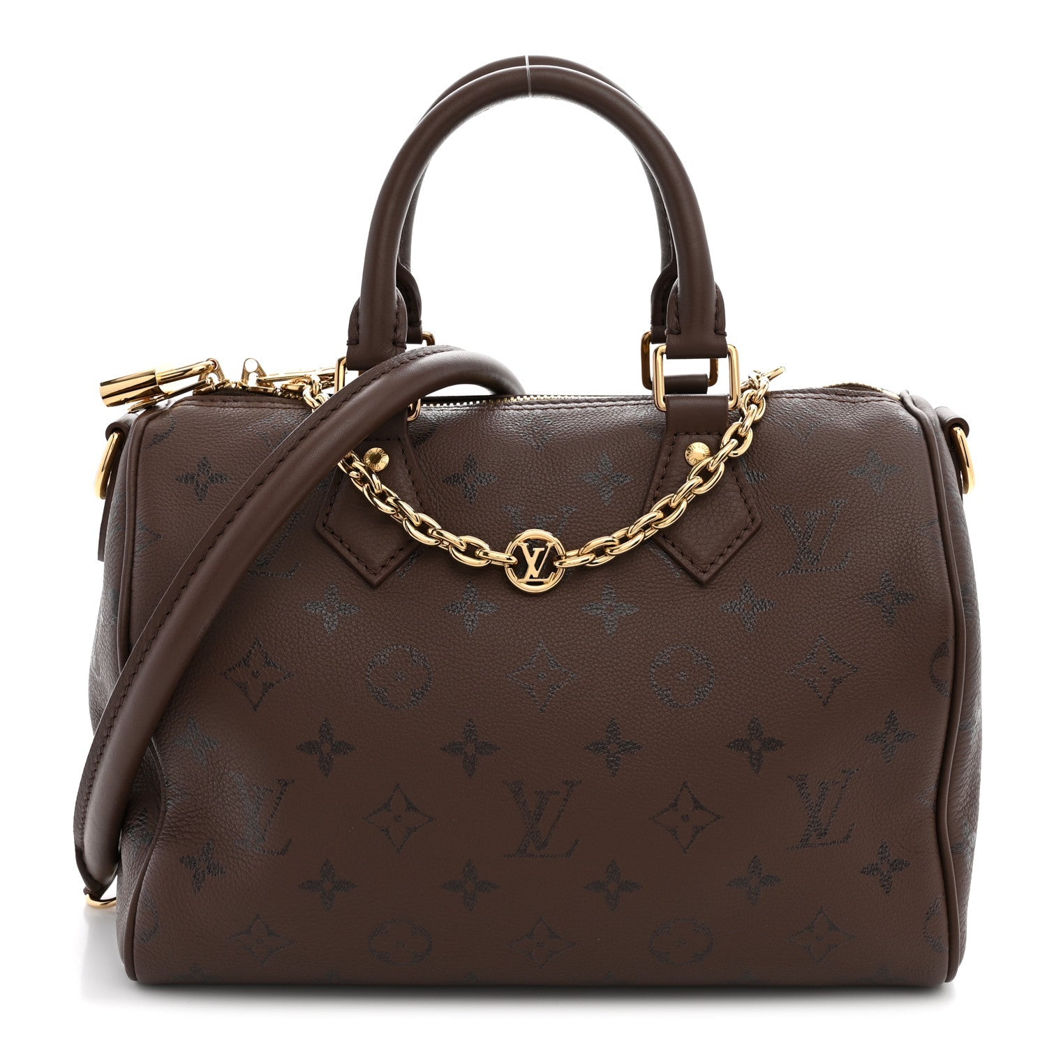 Louis Vuitton Calfskin LV Bliss Speedy Bandouliere 25 Brun