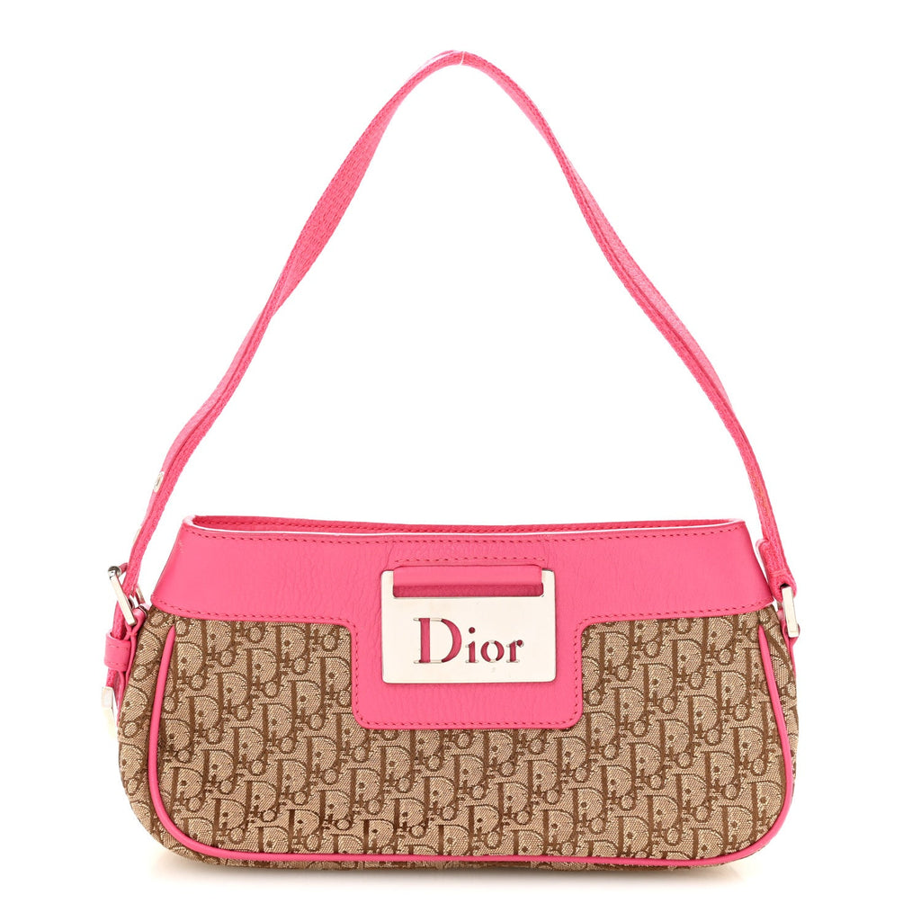 Dior Monogram Street Chic Shoulder Bag Pink Beige