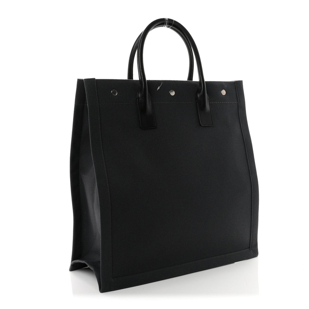 Saint Laurent Linen Calfskin Rive Gauche North South Tote Grey