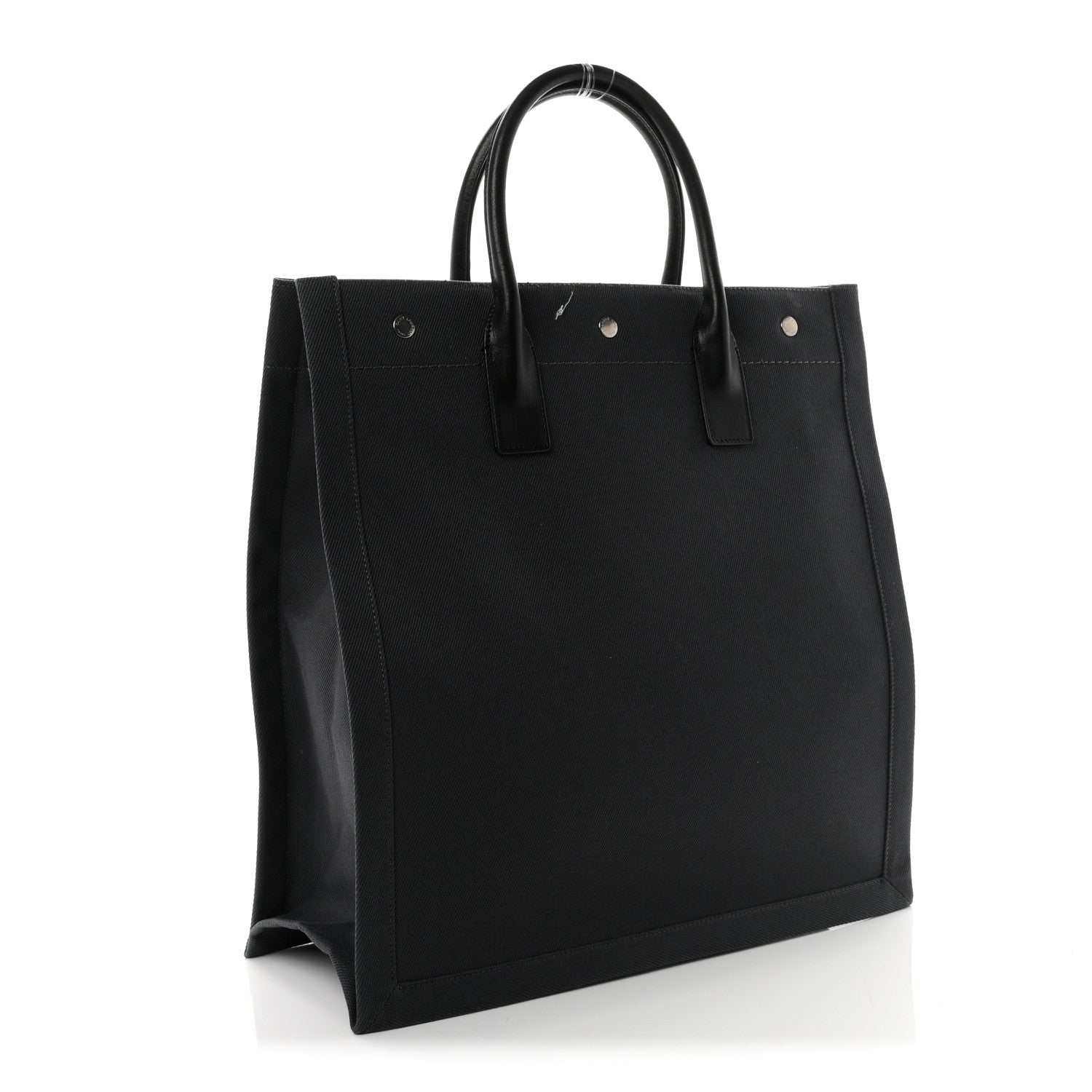 Saint Laurent Linen Calfskin Rive Gauche North South Tote Grey