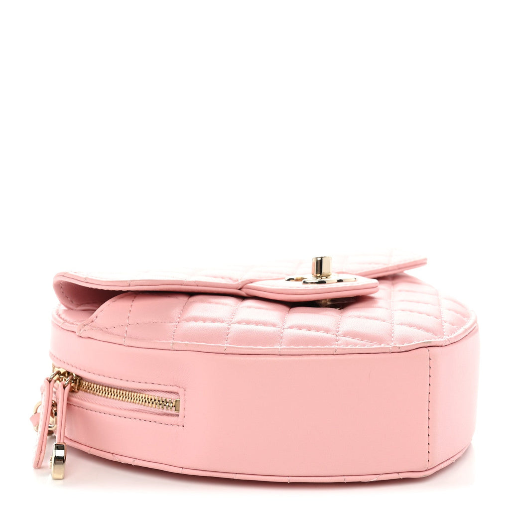 Chanel Lambskin Quilted Large CC In Love Heart Bag Light Pink