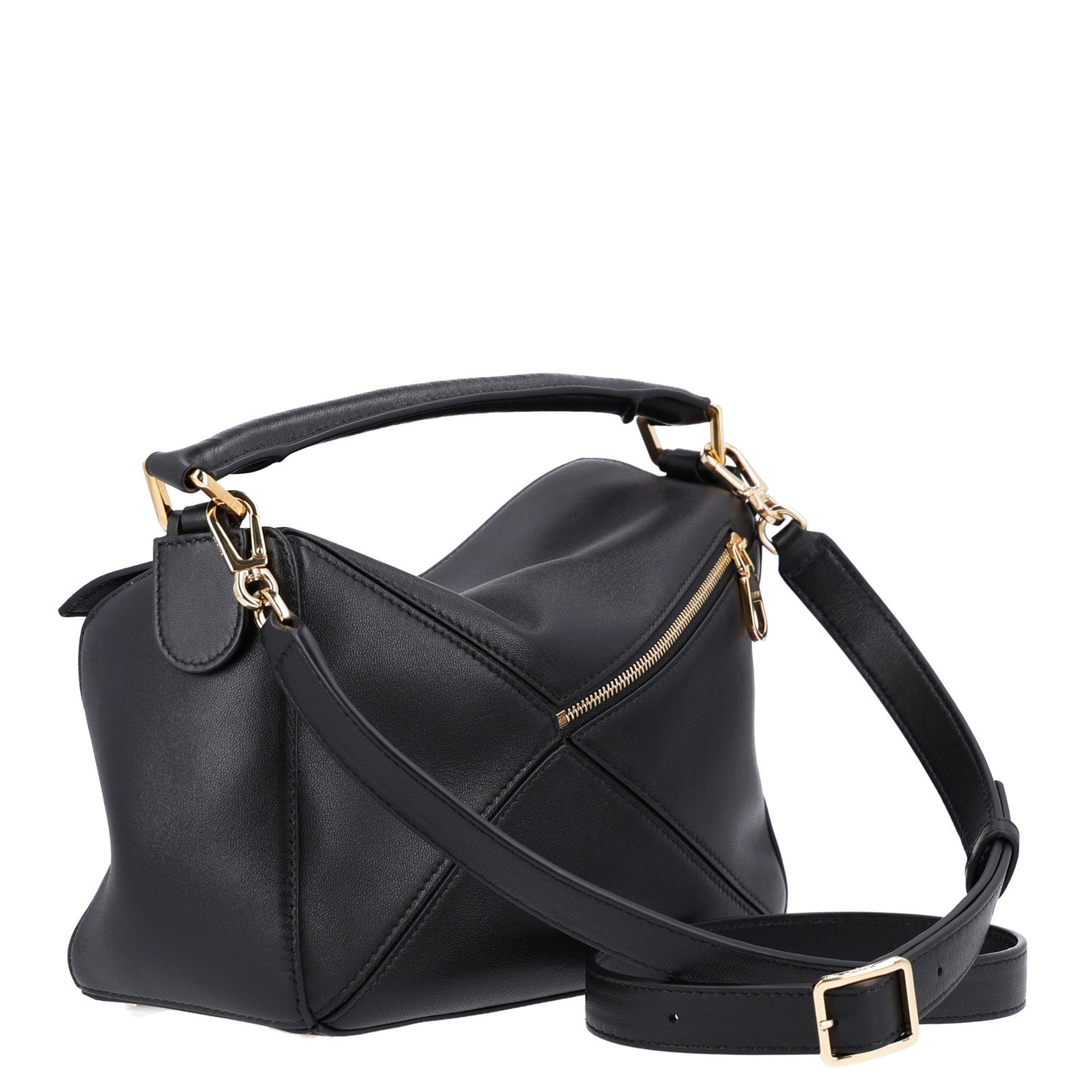 Loewe Nappa Lambskin Small Featherlight Puzzle Bag Black