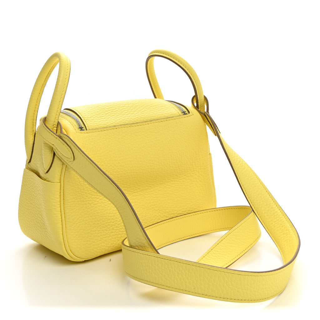 Hermès Taurillon Clemence Mini Lindy 20 Limoncello