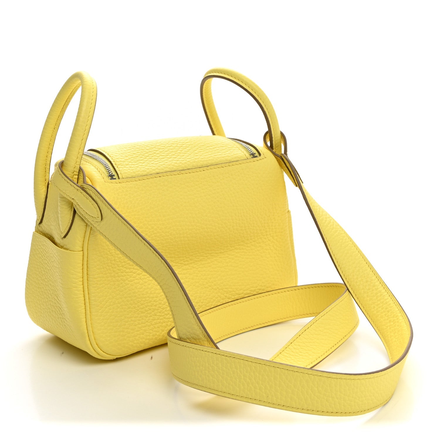 Hermès Taurillon Clemence Mini Lindy 20 Limoncello