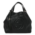 Gucci Pebbled Calfskin Medium Soho Shoulder Bag Black