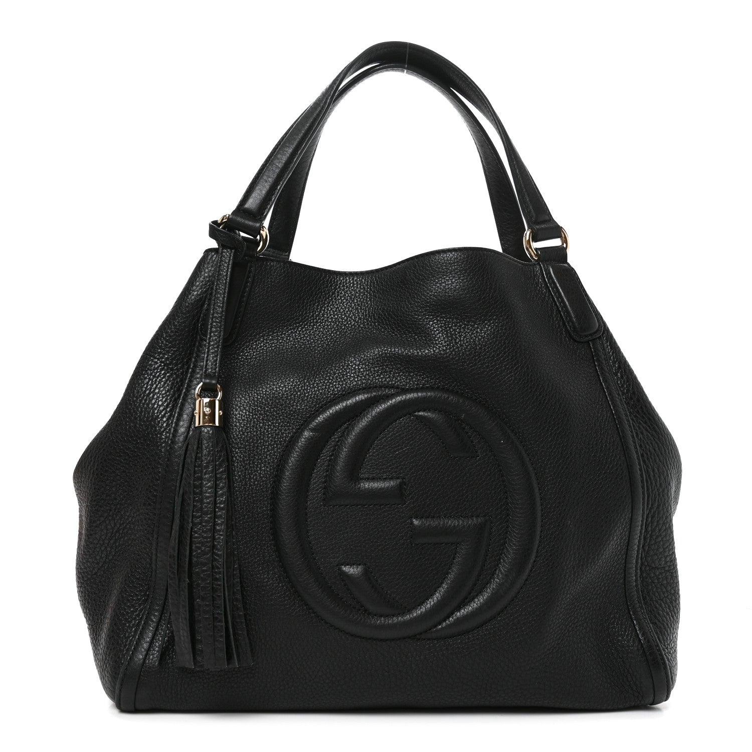 Gucci Pebbled Calfskin Medium Soho Shoulder Bag Black