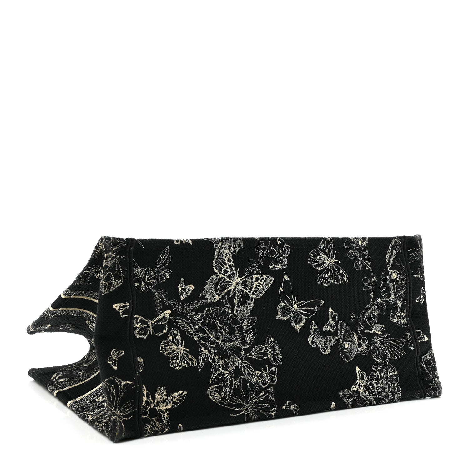 Dior Canvas Embroidered Medium New York Butterfly Book Tote Black