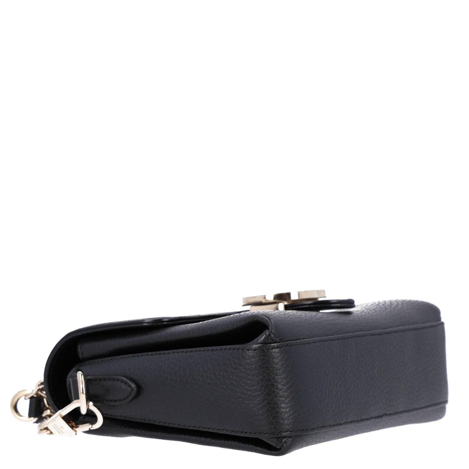 Gucci Dollar Calfskin Interlocking G Crossbody Bag Black
