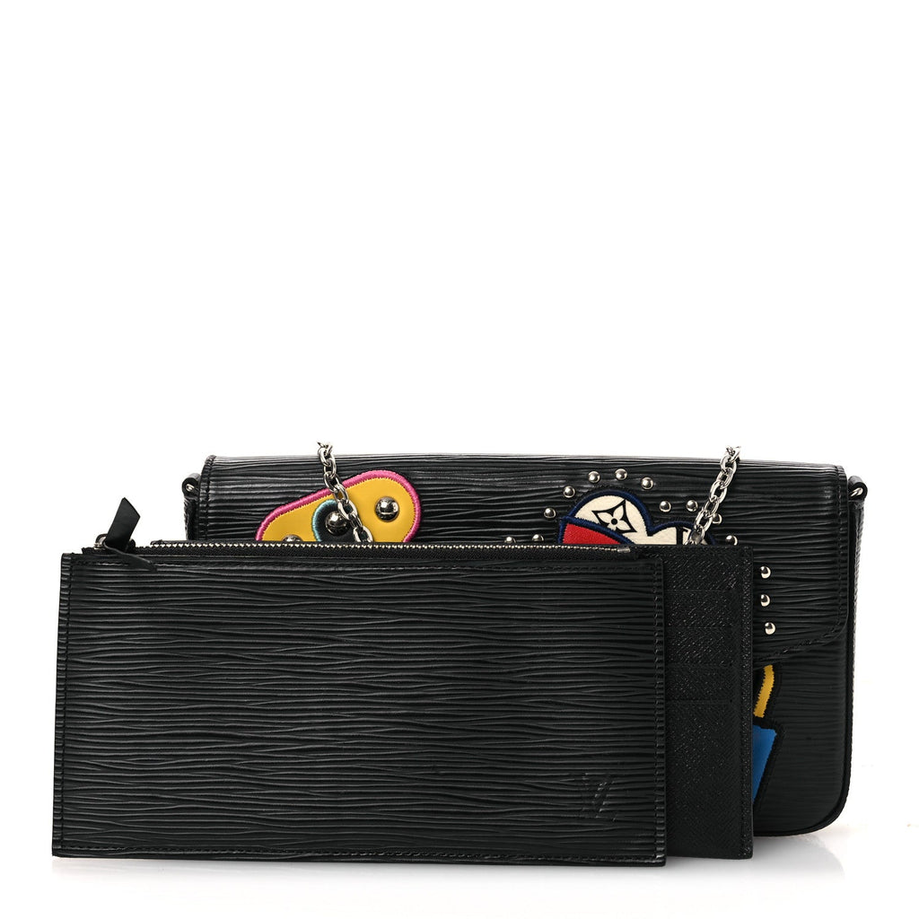 Louis Vuitton Epi LV Stories Pochette Felicie Black