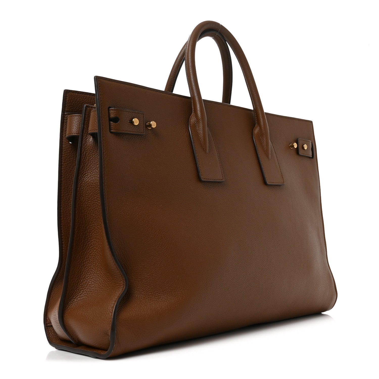 Saint Laurent Grained Calfskin Large Souple Sac De Jour Cinnamon
