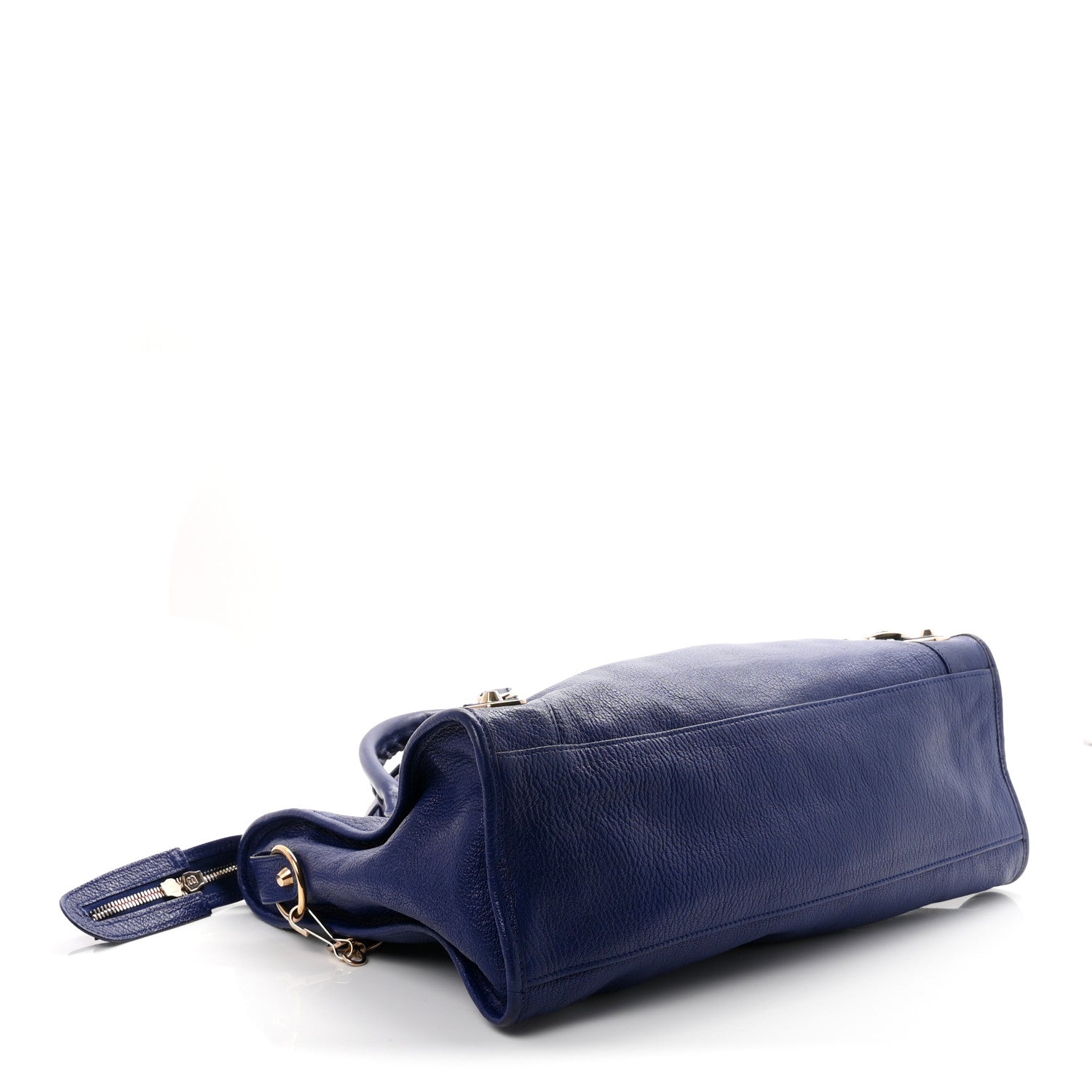 Balenciaga Chevre Gold Metallic Edge Hardware City Bleu Roi