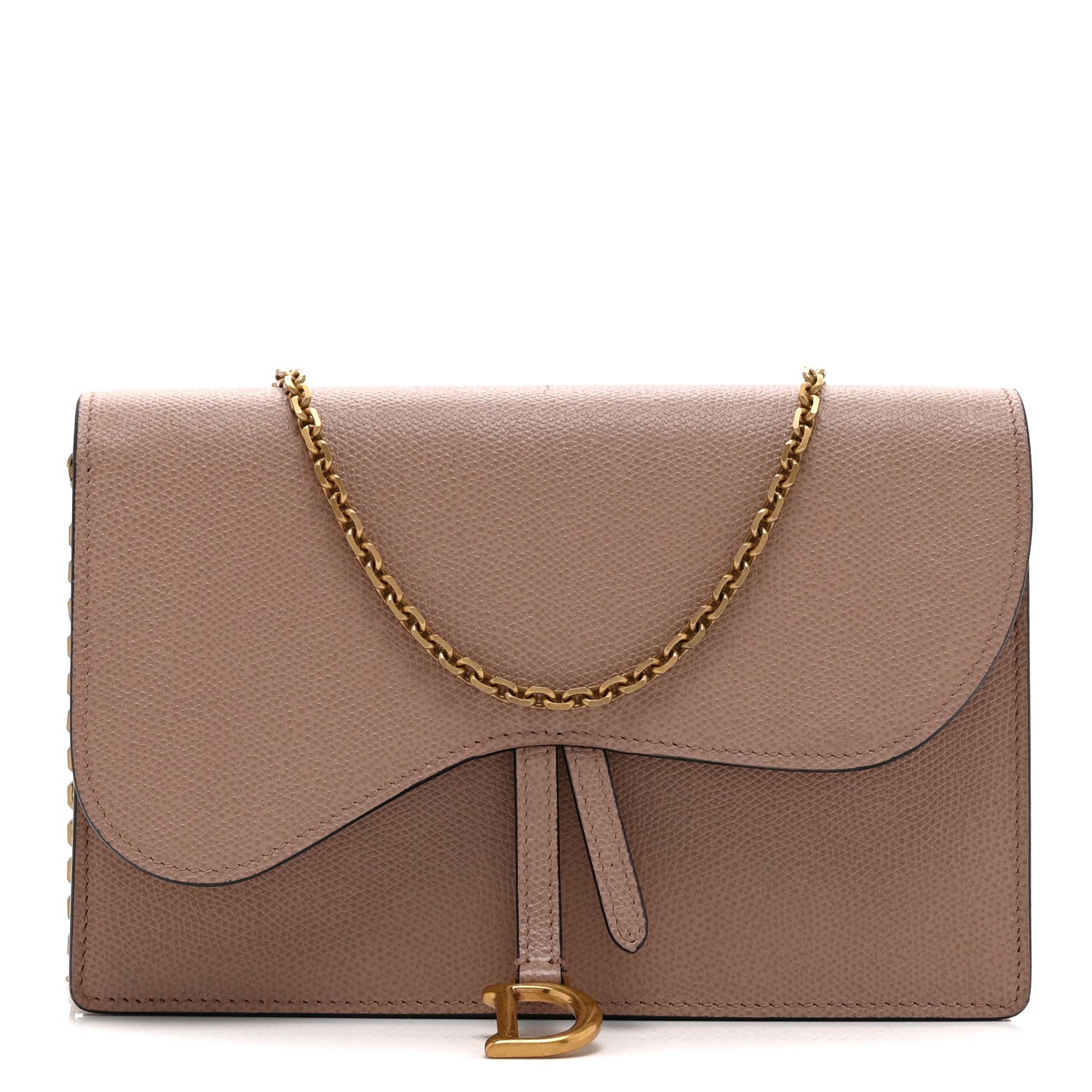 Dior Grained Calfskin Saddle Chain Pouch Blush