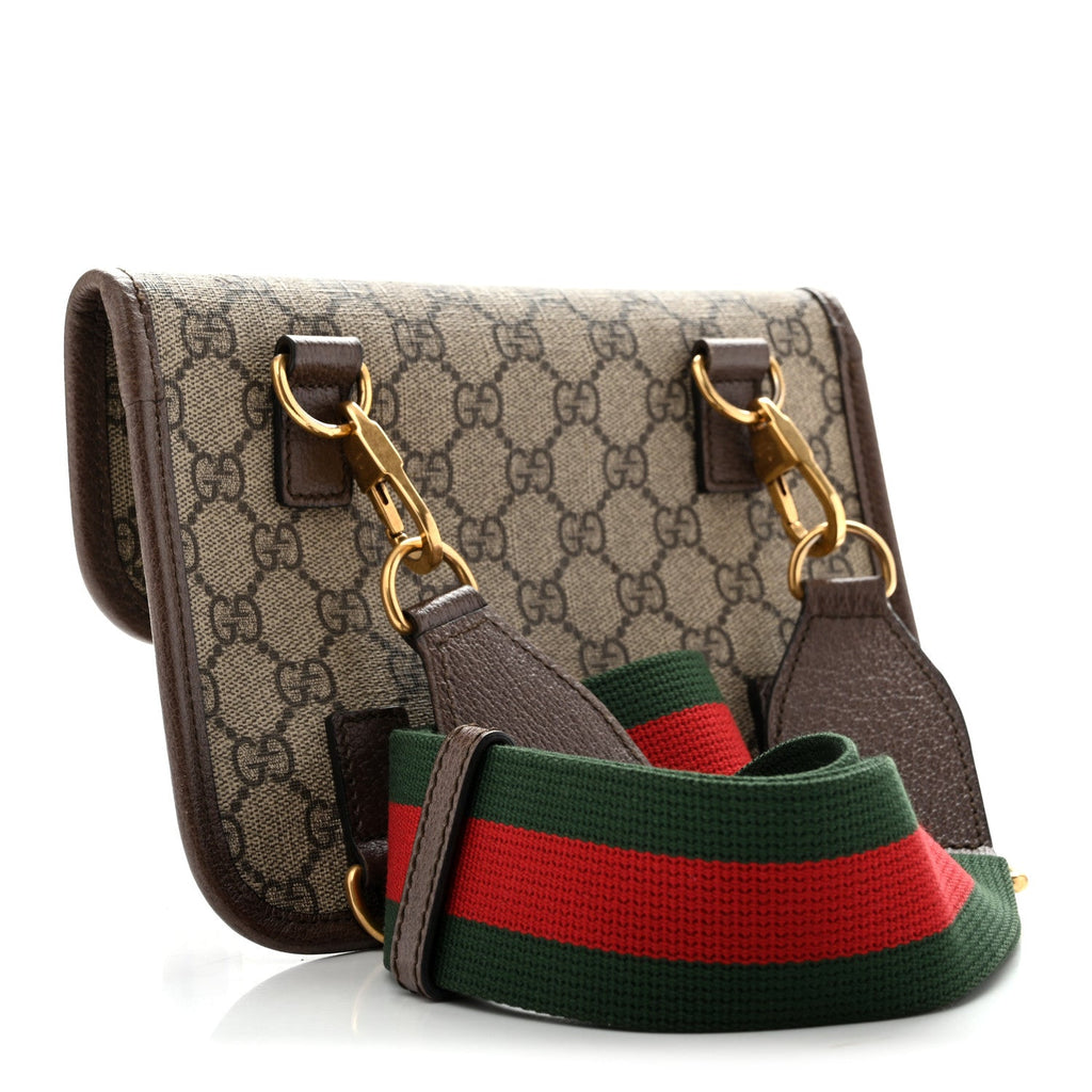 Gucci GG Supreme Web Totem Three Piece Monogram Shoulder Bag Beige New Acero