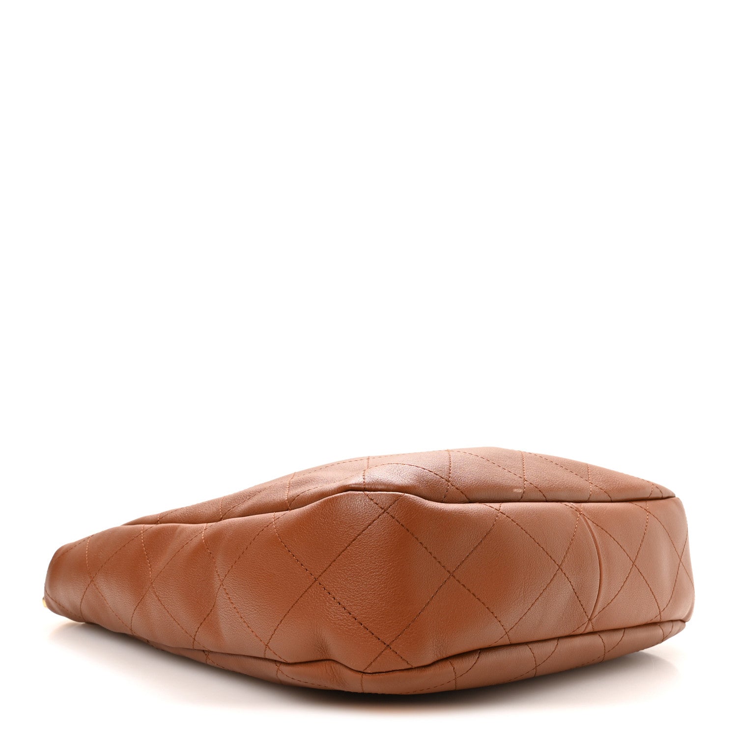 Chanel Calfskin Quilted Braided Handle Chain Hobo Brown