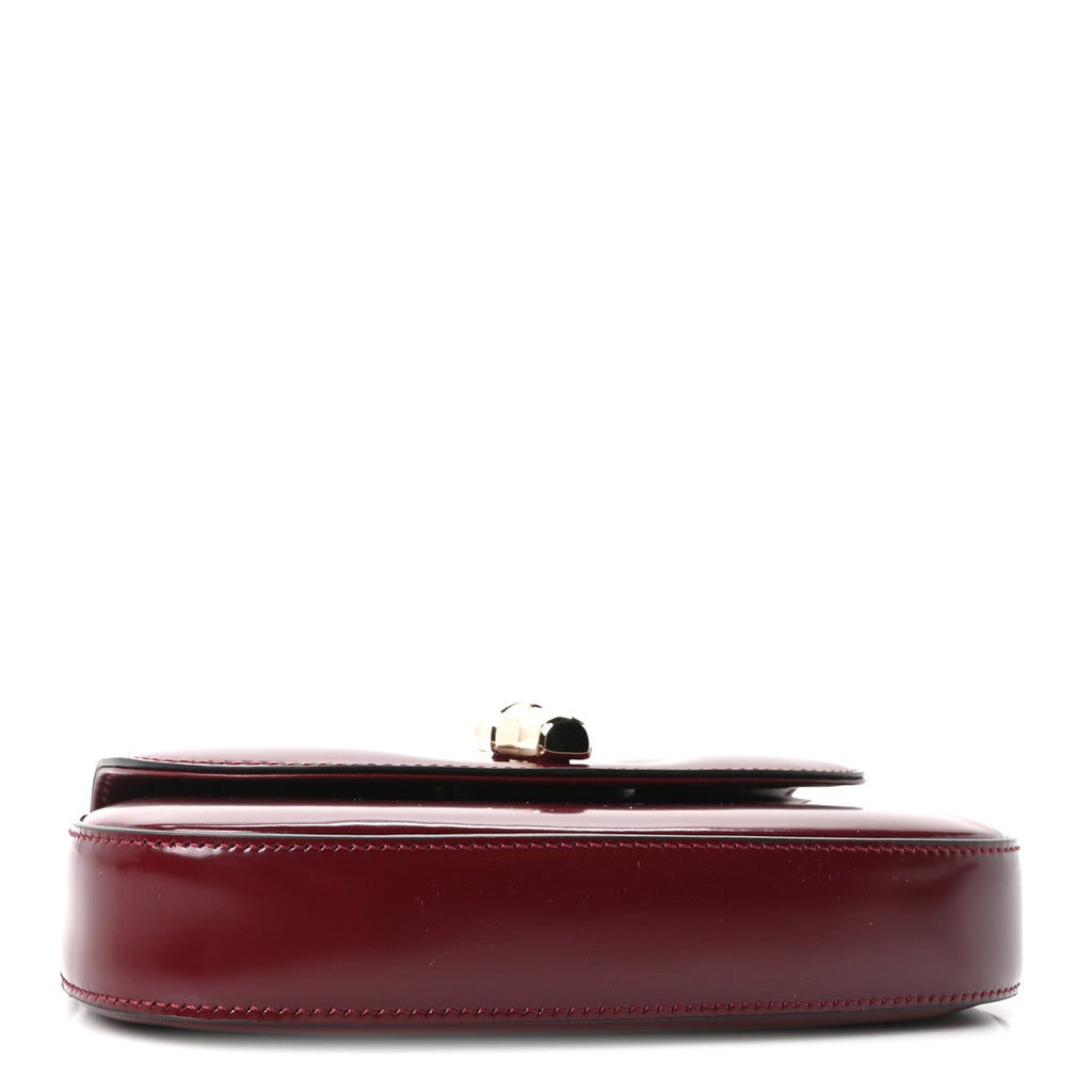 Gucci Shiny Calfskin Small Bamboo Night Bag Rosso Ancora