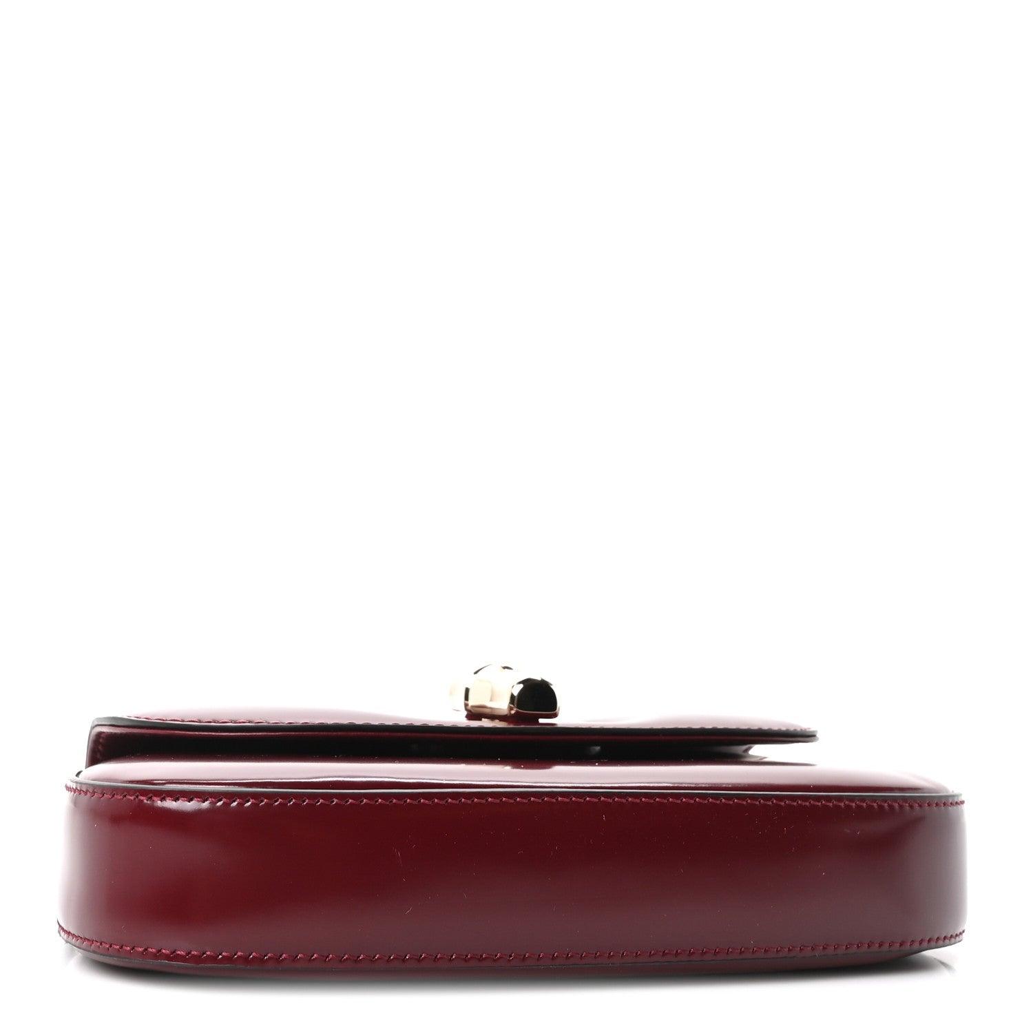 Gucci Shiny Calfskin Small Bamboo Night Bag Rosso Ancora