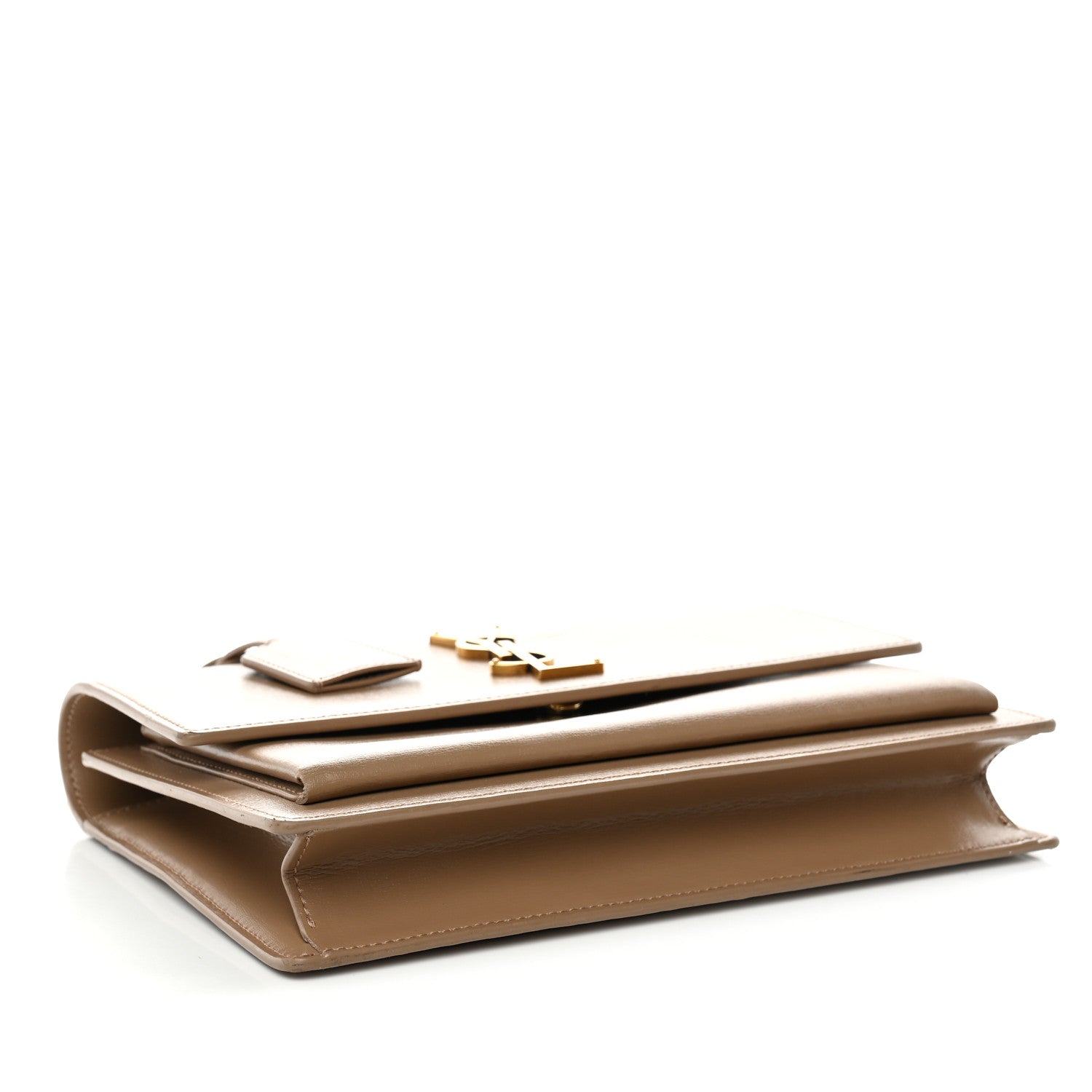 Saint Laurent Smooth Calfskin Medium Monogram Sunset Satchel Natural Tan
