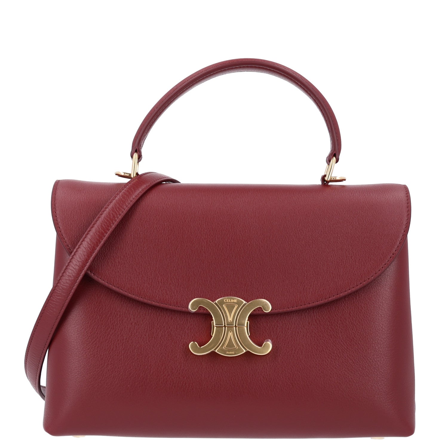 Celine Supple Grained Calfskin Medium Nino Light Burgundy