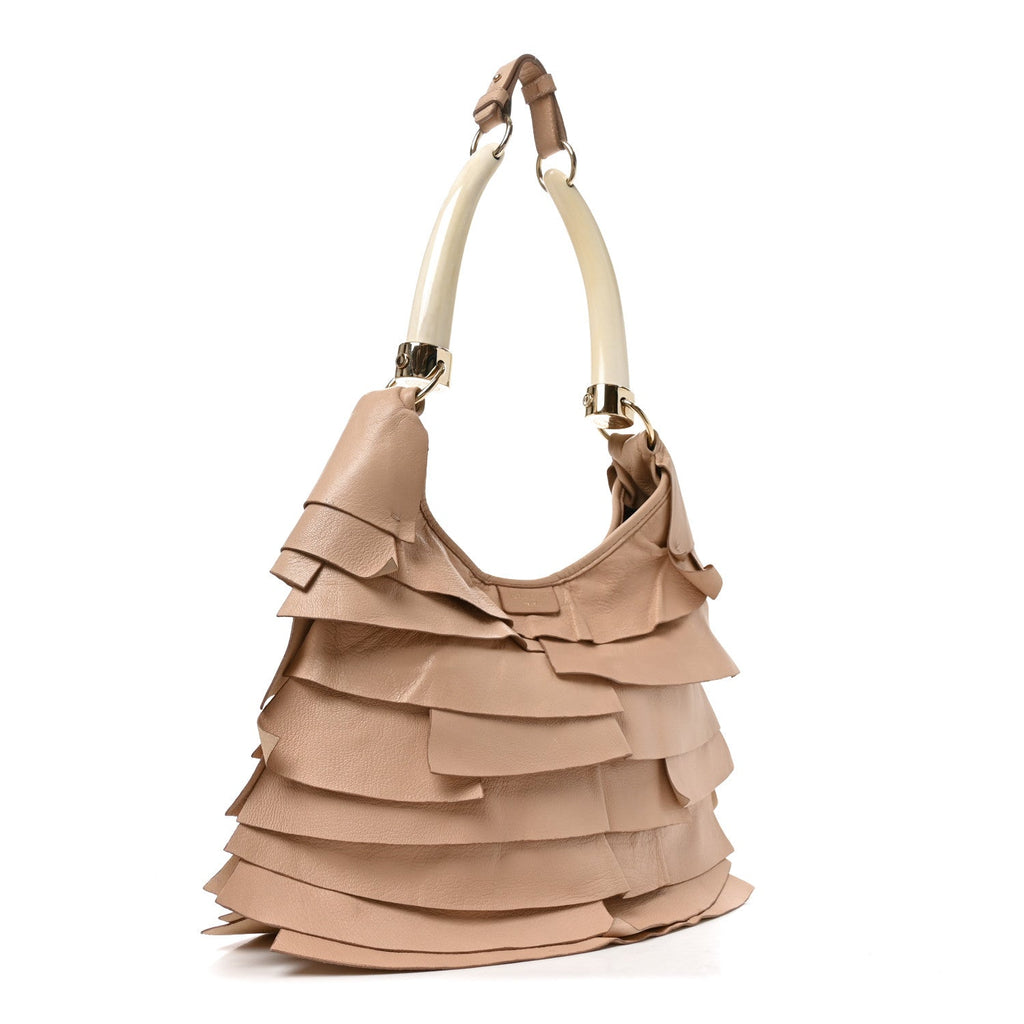 Saint Laurent Chevre Ruffle Saint Tropez Beige
