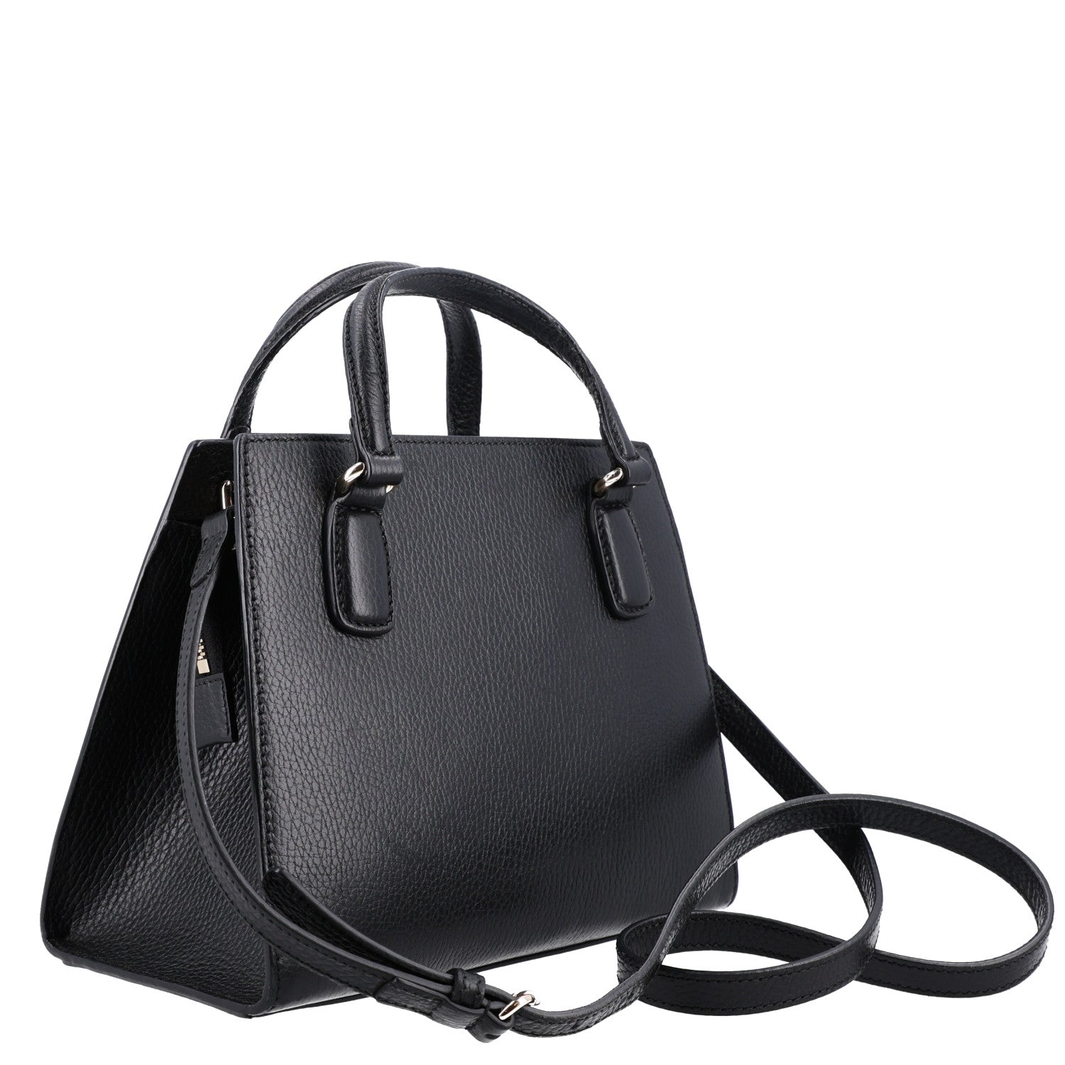 Gucci Pebbled Calfskin Medium Soho Top Handle Satchel Black