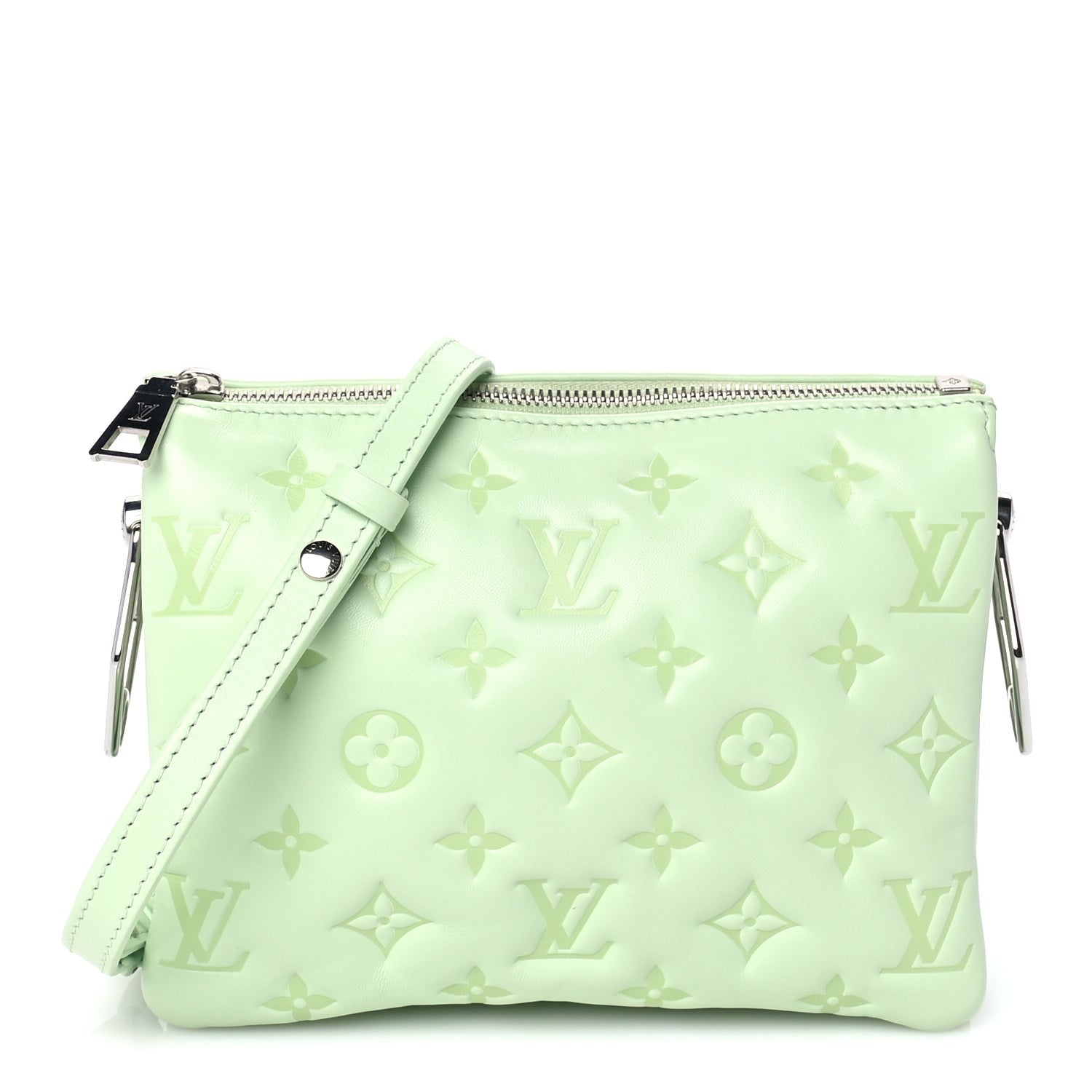 Louis Vuitton Lambskin Embossed Monogram Coussin BB Green