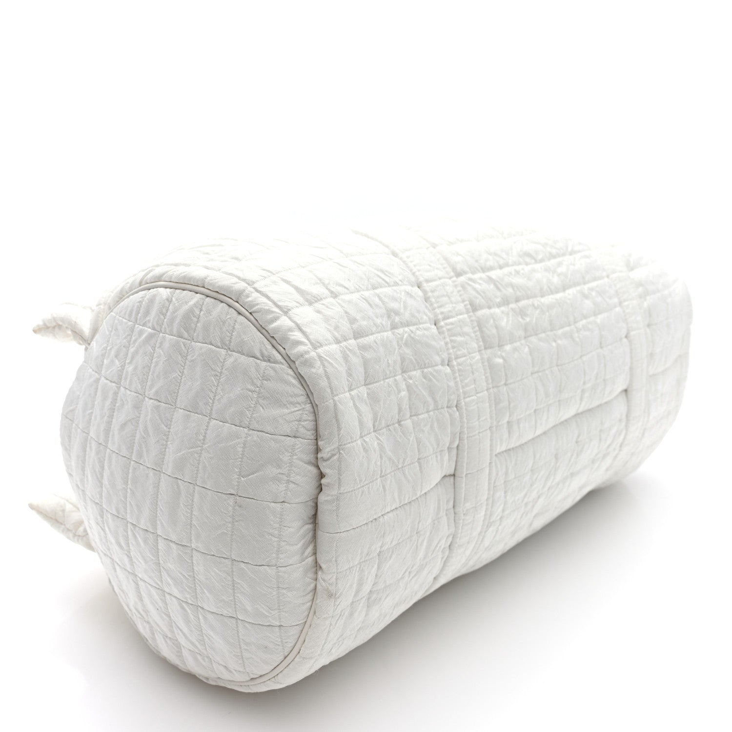 Saint Laurent Nylon Gloria Quilted Travel Bag Milky White