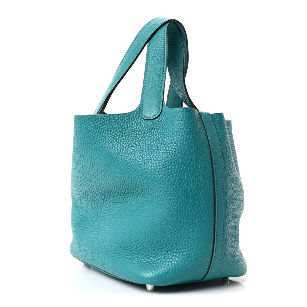 Hermès Taurillon Clemence Picotin Lock 18 PM Vert Verone