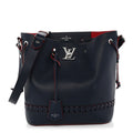 Louis Vuitton Soft Calfskin Braided Lockme Bucket Marine Rouge