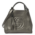 Gucci Metallic Pebbled Calfskin Small Soho Shoulder Bag Golden Beige