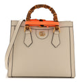Gucci Wonka Grain Calfskin Small Diana Tote Bag Mystic White Cuir