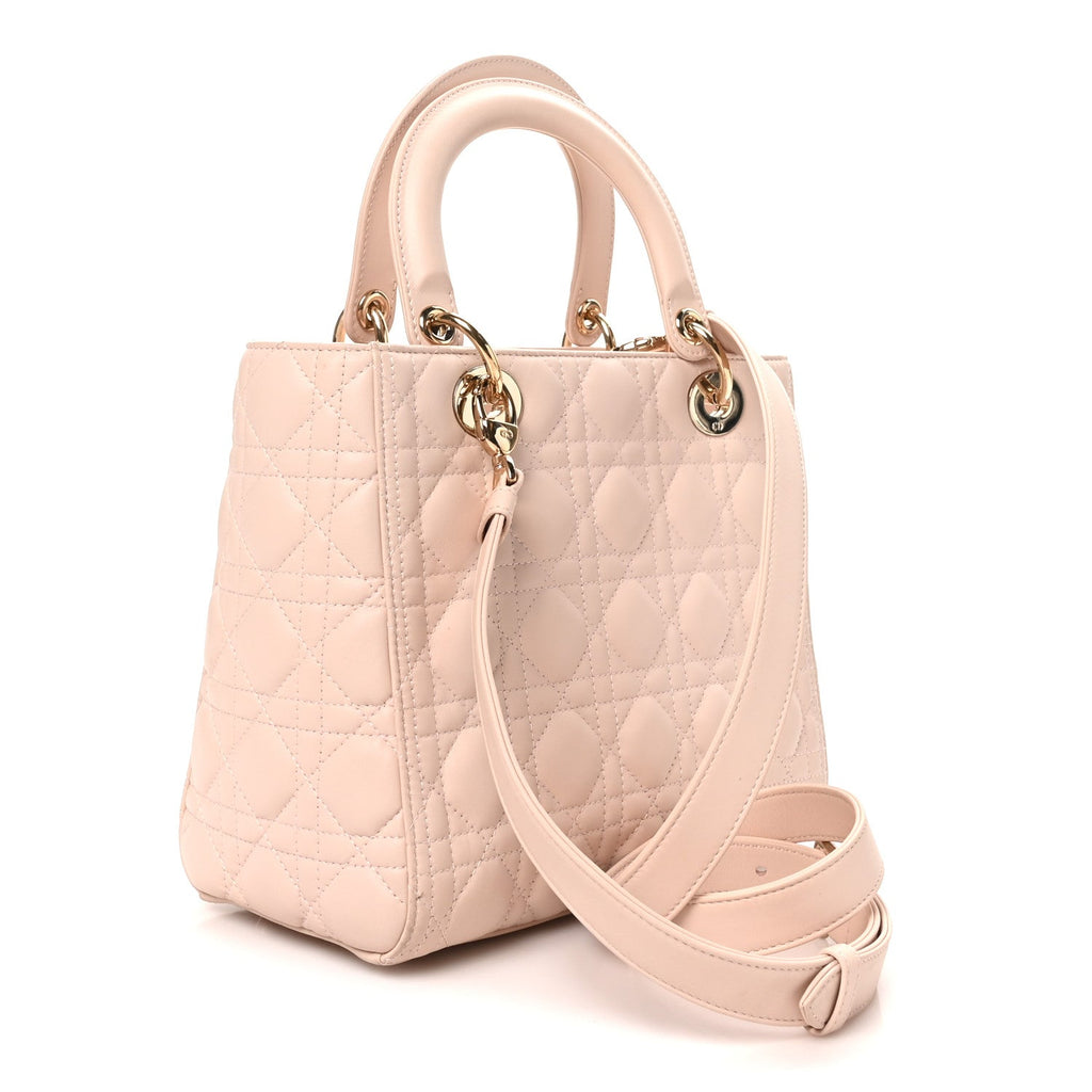 Dior Lambskin Cannage Medium Lady Dior Light Pink