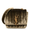 Saint Laurent Velvet Matelasse Small Vicky Chain Bag Dark Vintage Olive