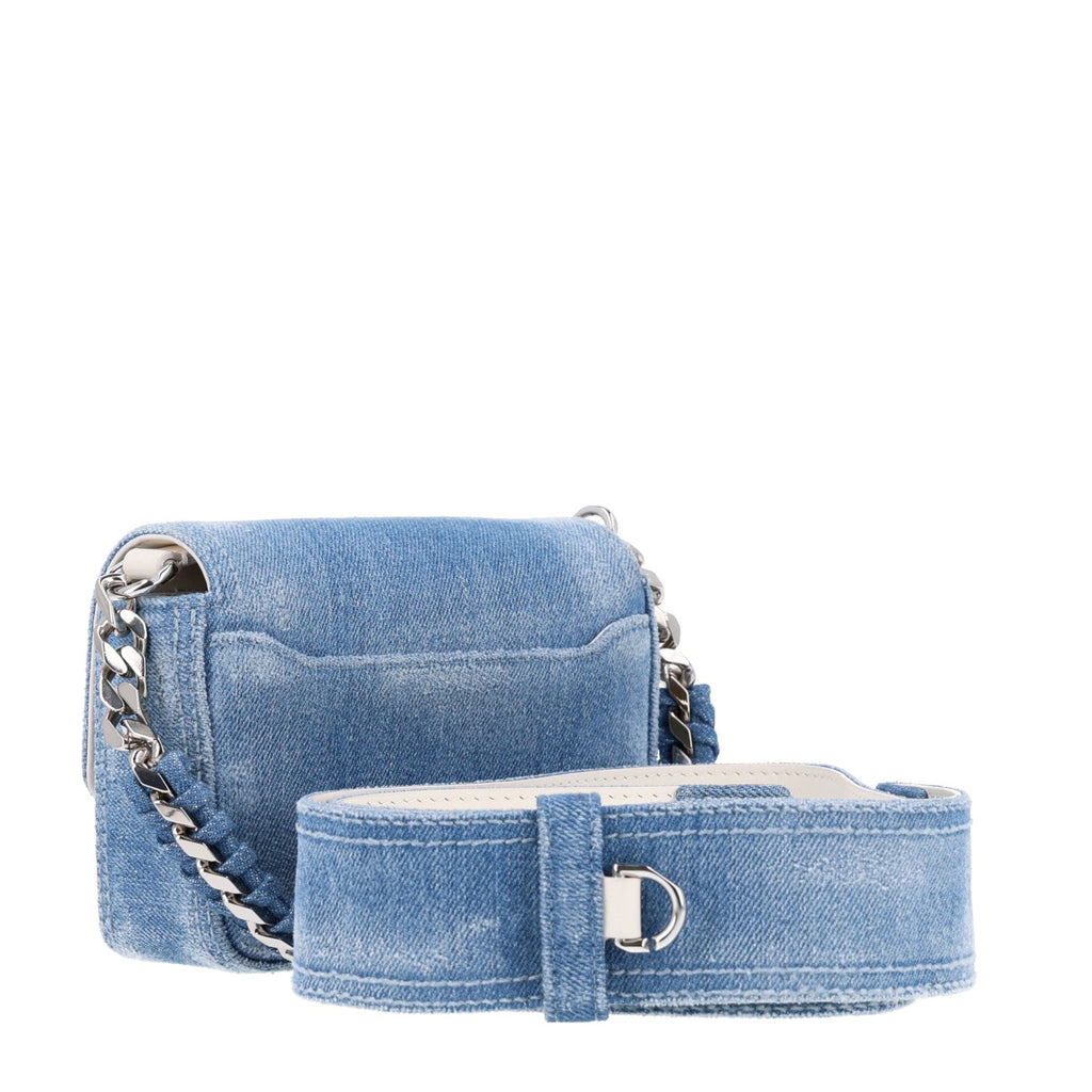 Givenchy Denim Small 4G Woven Chain Crossbody Blue side view