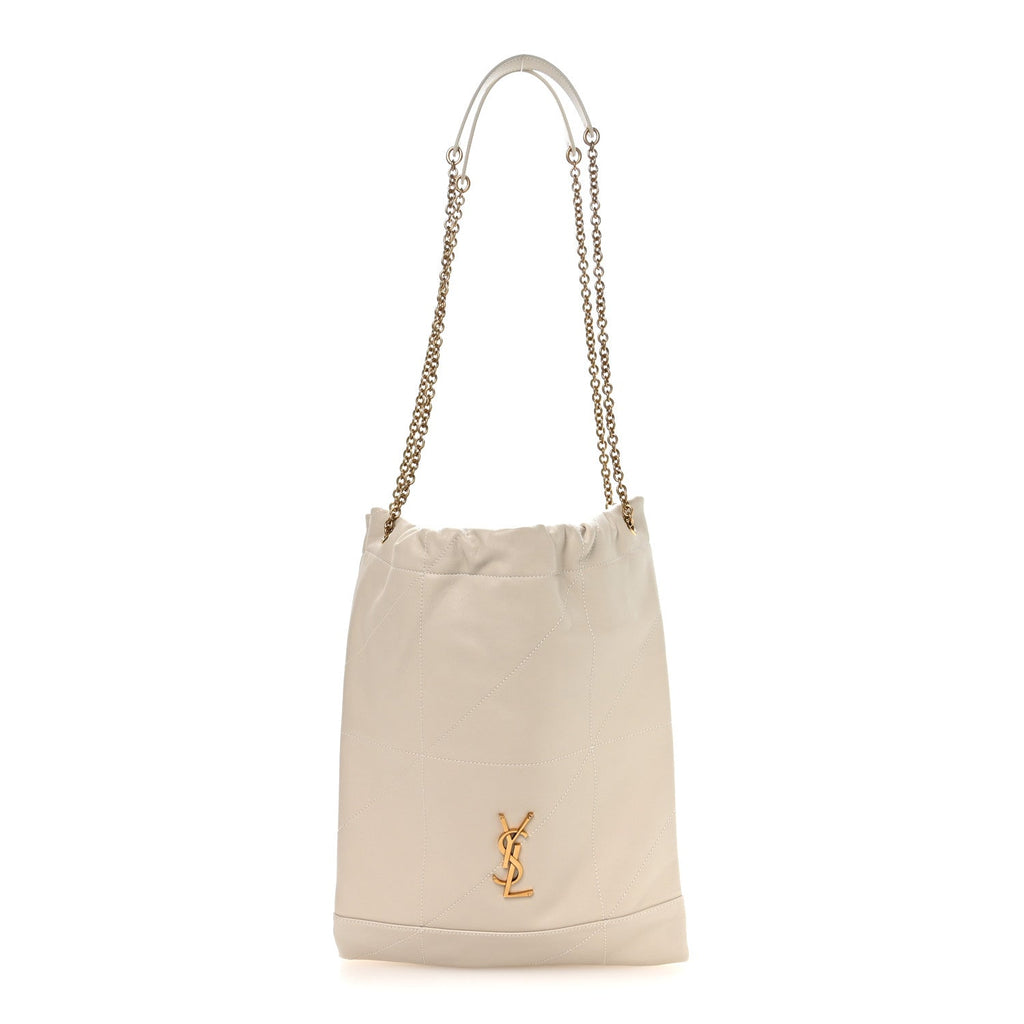 Saint Laurent Lambskin Matelasse Monogram Medium Jamie 4.3 Pochon Blanc Vintage
