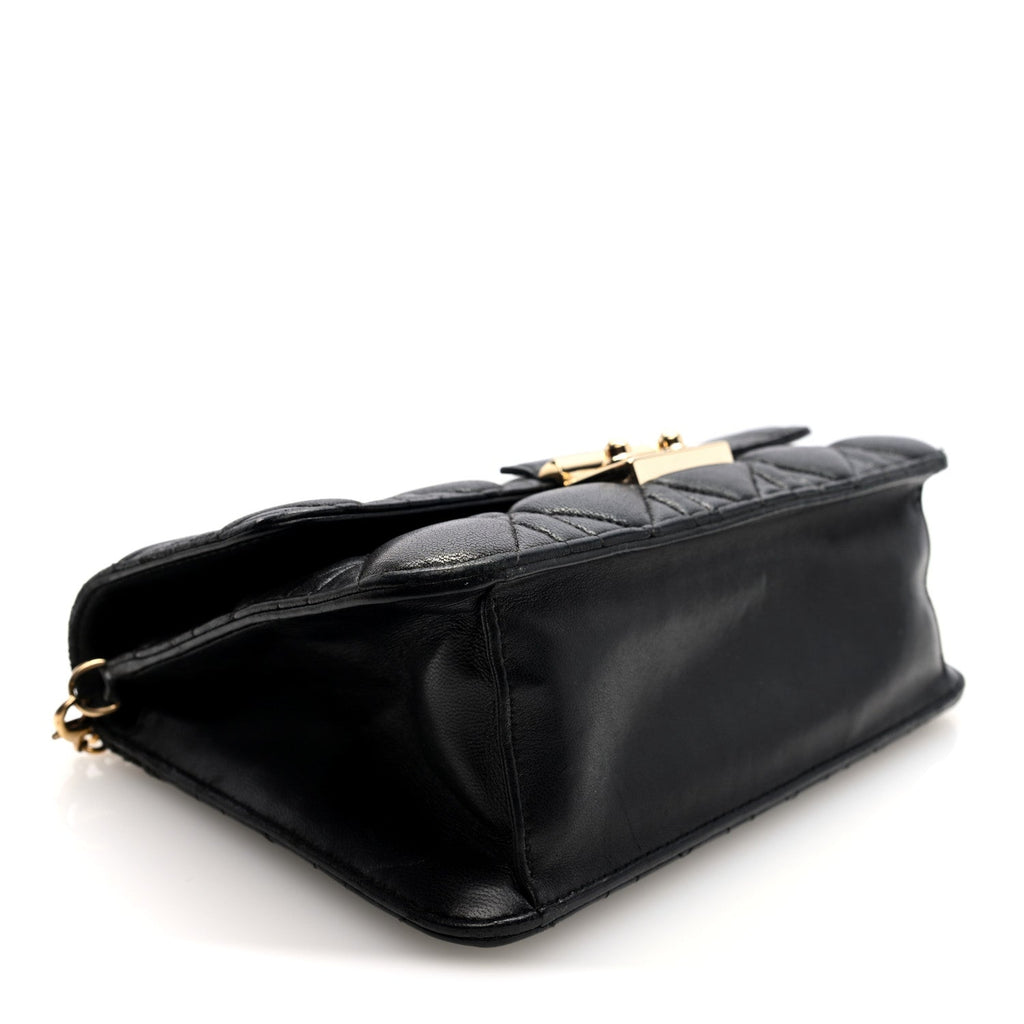 Dior Lambskin Cannage Medium Miss Dior Flap Black