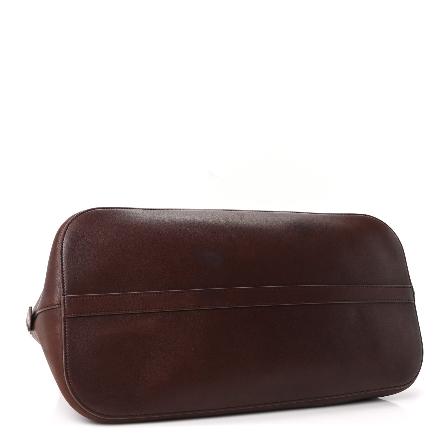 The Row Polished Saddle Calfskin Large Devon Bag Burgundy