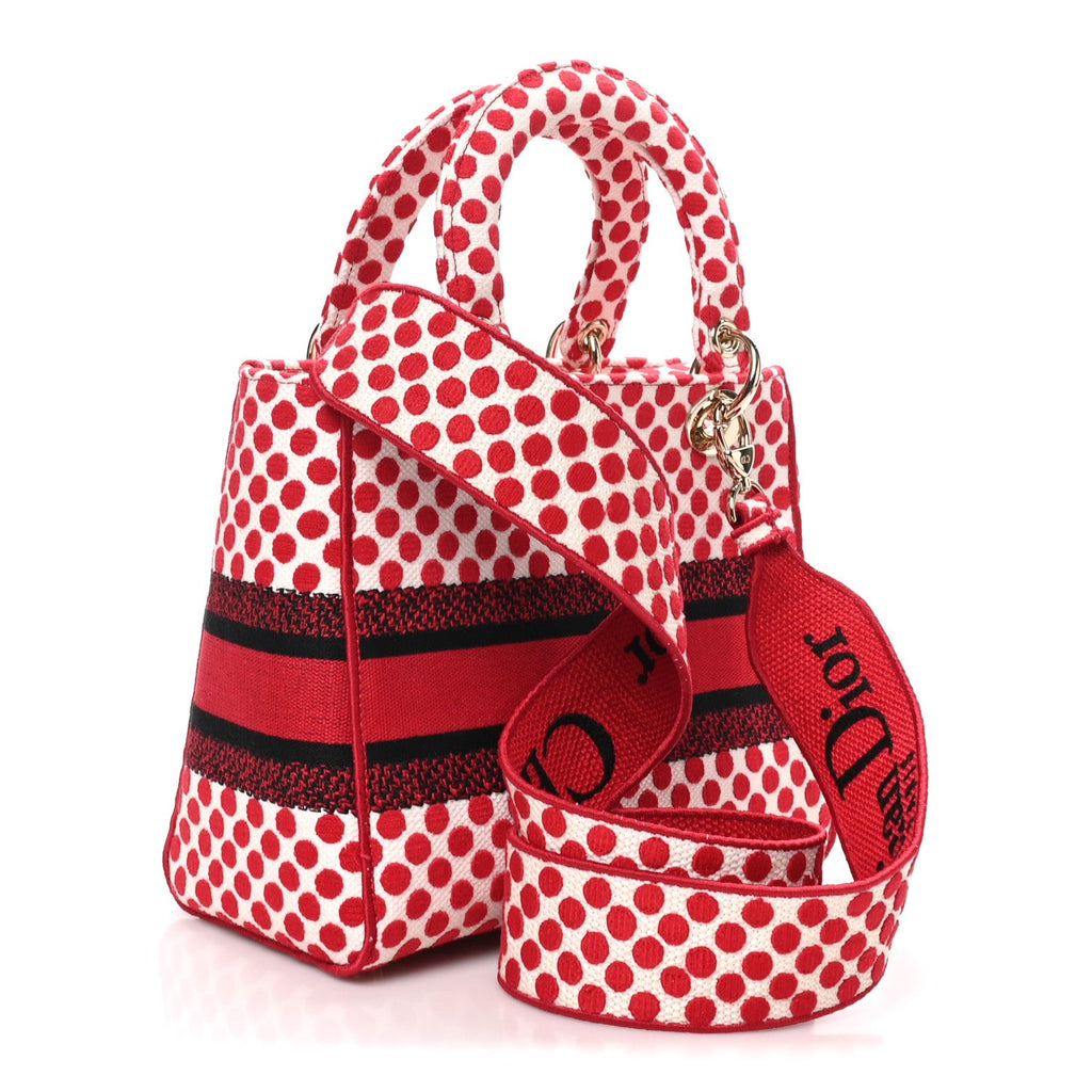 Dior Canvas Medium DiorAmour Dots Lady D-Lite Red