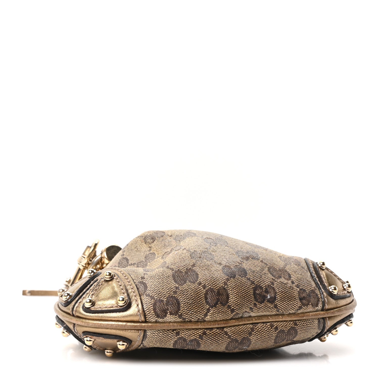 Gucci Monogram Mini Indy Top Handle Bag Metallic Gold