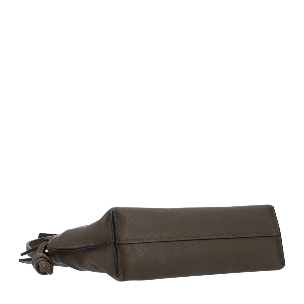 Loewe Calfskin Mini Flamenco Knot Clutch Dark Khaki