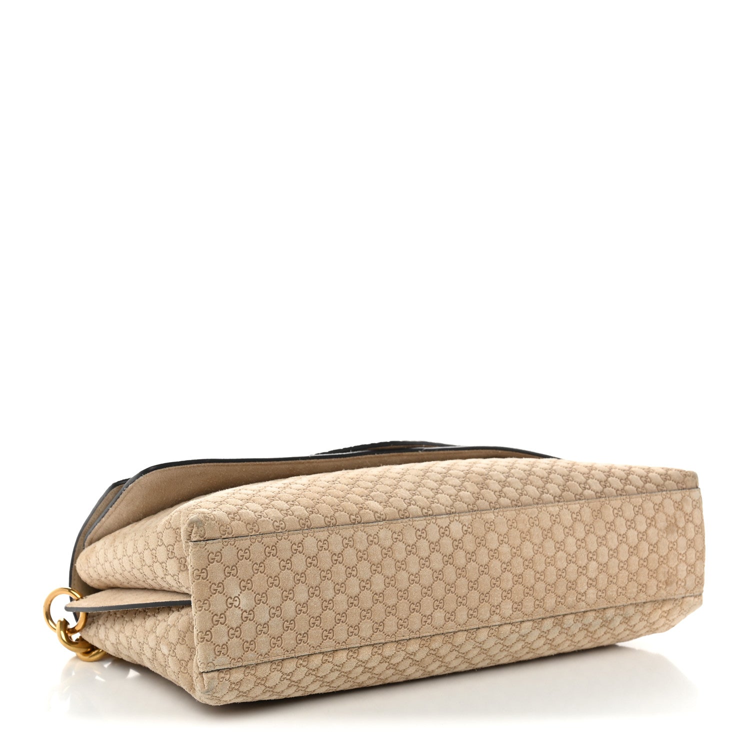 Gucci Micro GG Suede Large Chain Shoulder Bag Beige