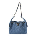Chanel Denim Quilted Small Chanel 25 Handbag Blue