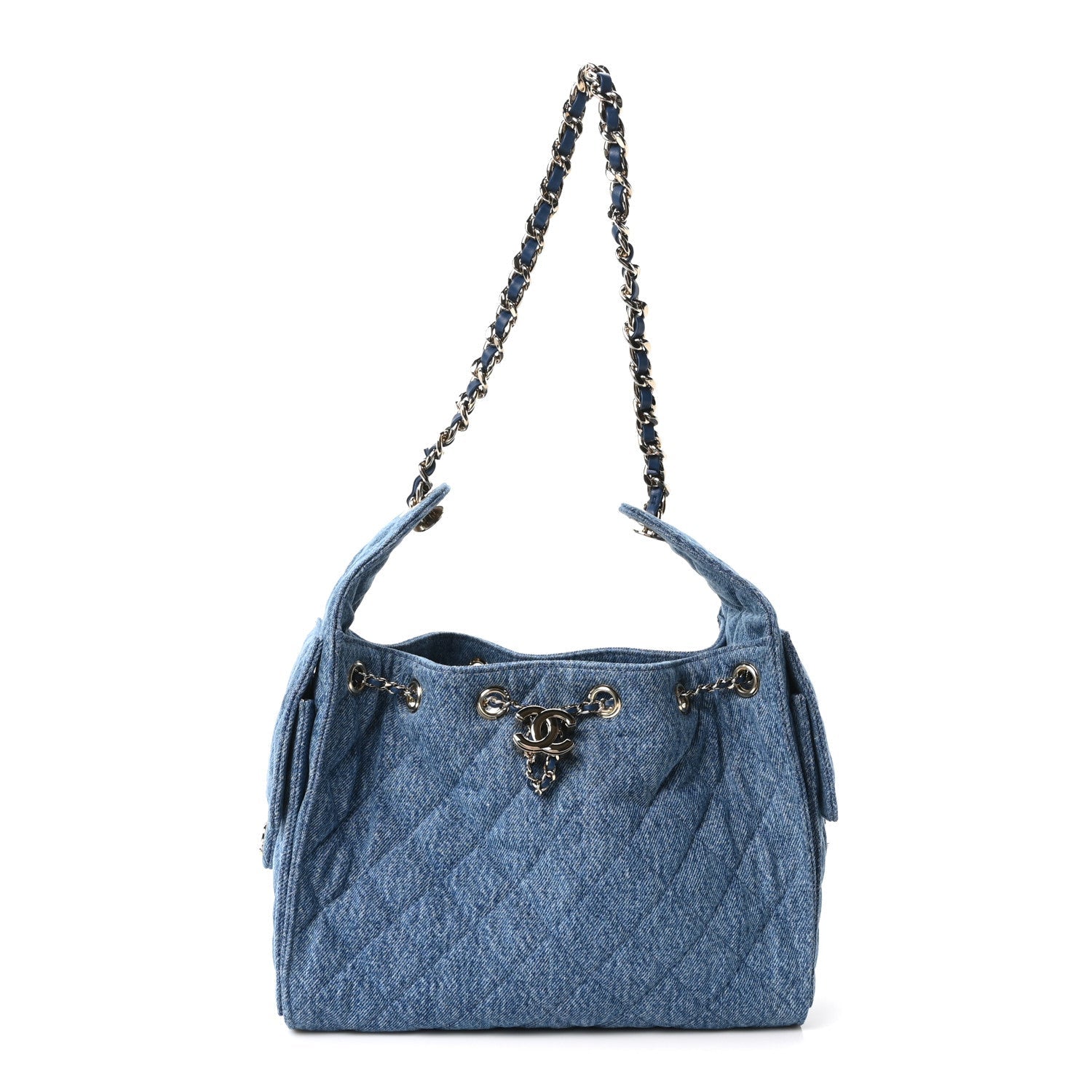 Chanel Denim Quilted Small Chanel 25 Handbag Blue