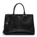 Prada Saffiano Medium Galleria Double Zip Tote Black